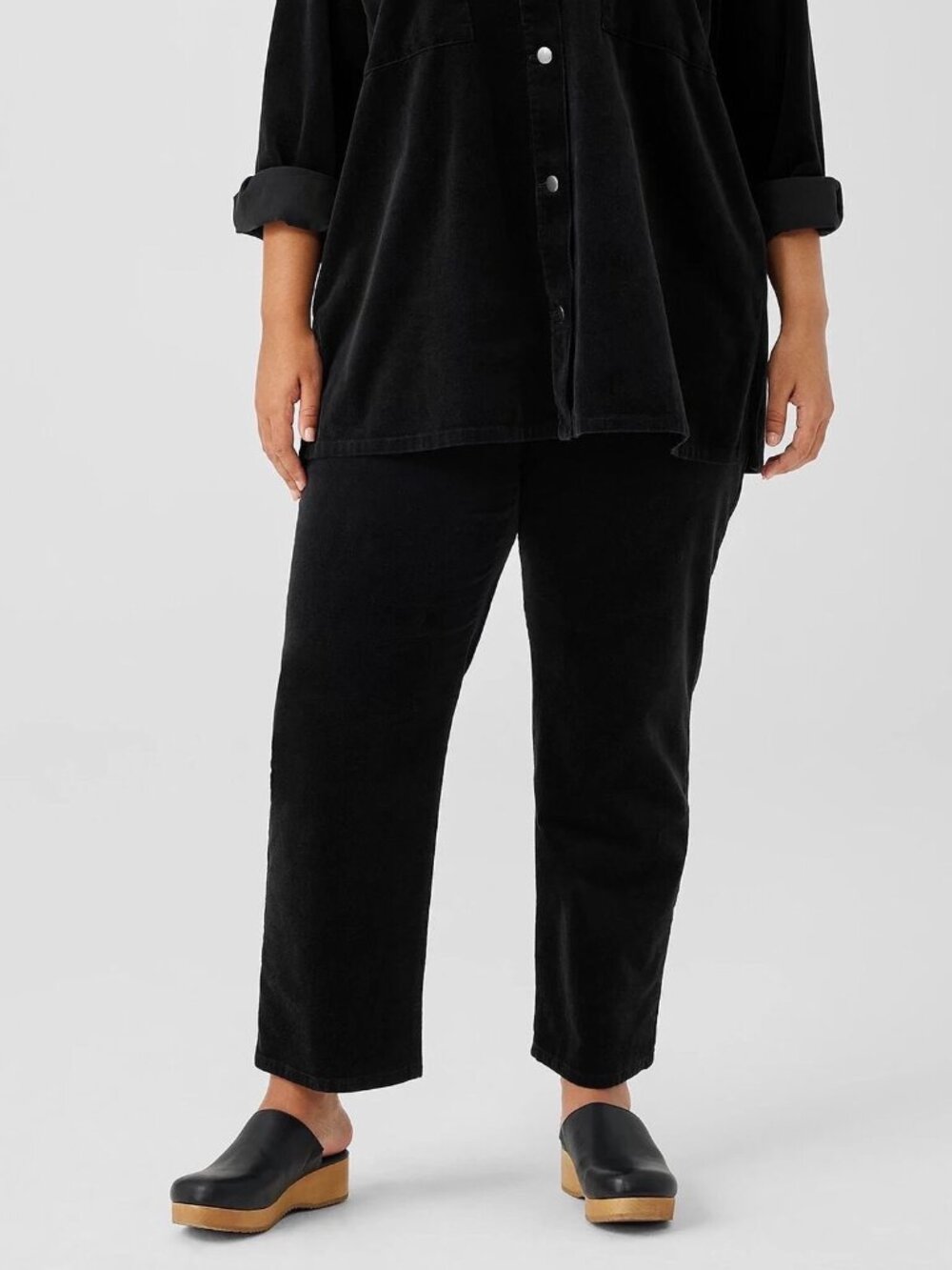 Eileen Fisher Organic Cotton Stretch Corduroy Straight Pant 2X Curvy Cropped